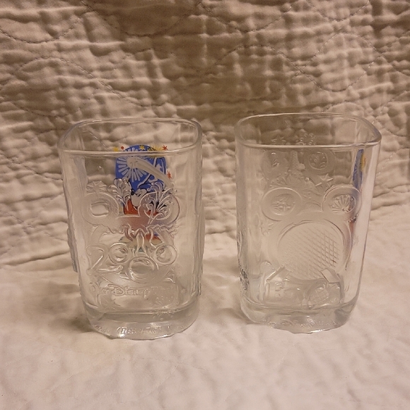 Disney Mickey Mouse Glass Tumblers. McDonald's 2000 Collection Set of 2. Nice! - Picture 4 of 8